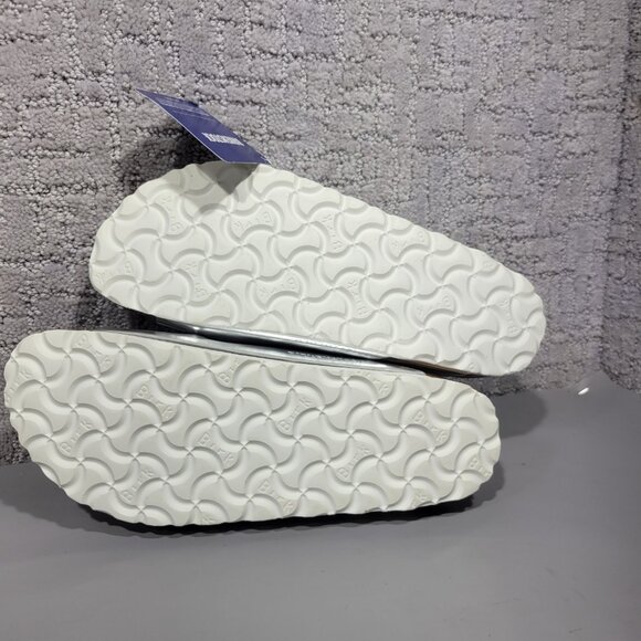 Birkenstock Arizona Soft Womens Size US 5 Silver Finish Birko-Flor Slide Sandal - Picture 14 of 15